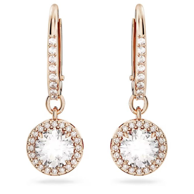 Swarovski Constella Rose Gold Tone Clear Drop Earring