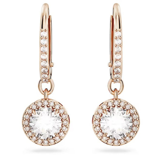 Swarovski Constella Rose Gold Tone Clear Drop Earring