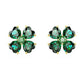 Swarovski Idyllia Yellow Gold Tone Green Clover Earrings