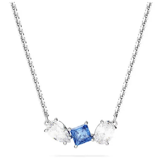 Swarovski Mesmera Three Stone Pendant with Clear & Blue
