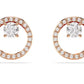 Swarovski Constella Rose Gold Tone Circle Earrings