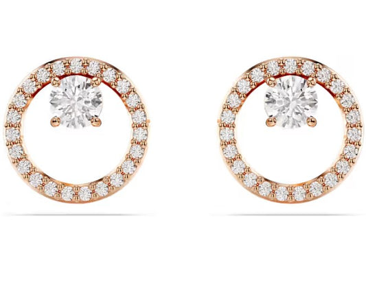 Swarovski Constella Rose Gold Tone Circle Earrings