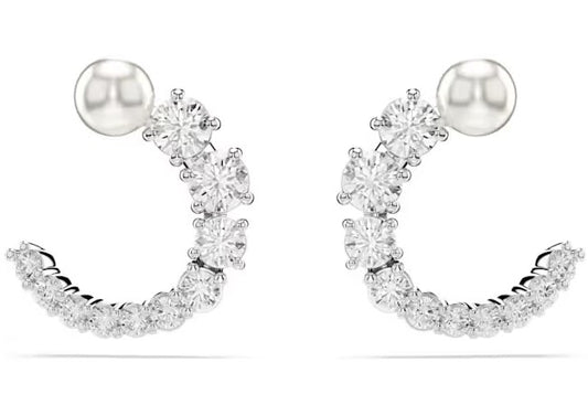 Swarovski Matrix Pearl and Clear Stone Earrings