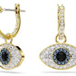 Swarovski Symbolica Yellow Gold Tone Evil Eye Dangle Earrings