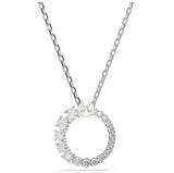 Swarovski Matrix Circle Pendant with Pearl
