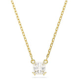 Swarovski Stilla Yellow Gold Tone Clear Square Pendant