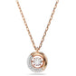 Swarovski Dextera Rose Gold Tone Circle Pendant with Clear Center Stone