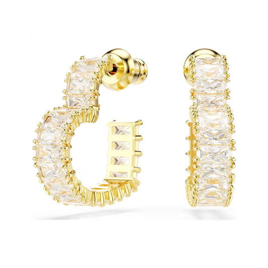 Swarovski Matrix Heart Shape Dangle Earrings With Clear Stones