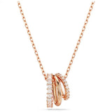 Swarovski Hyperbola Rose Gold Tone Three Row Necklace