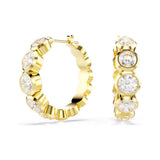 Imber Yellow Gold Clear Stone Hoop Earrings