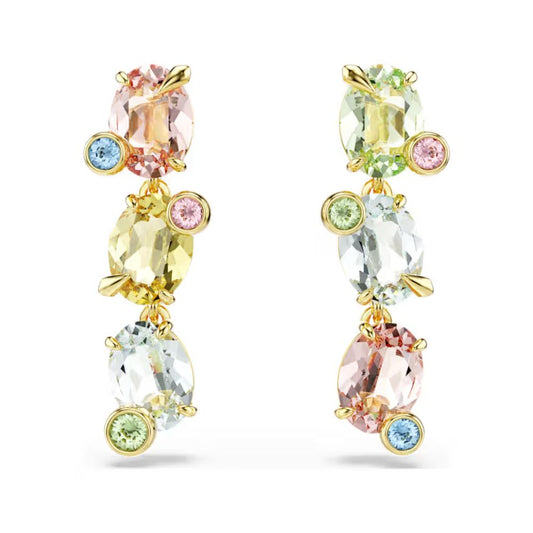 Gema Yellow Gold Tone Multi Color Drop Earrings