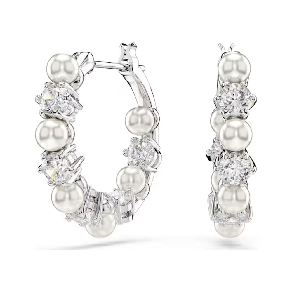 Matrix Pearl & Clear Earrings