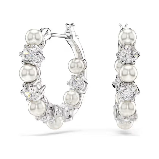 Matrix Pearl & Clear Earrings