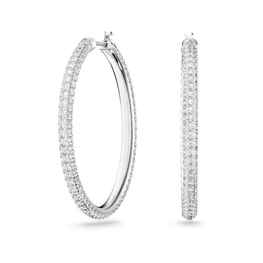 Stone Clear Hoop Earrings