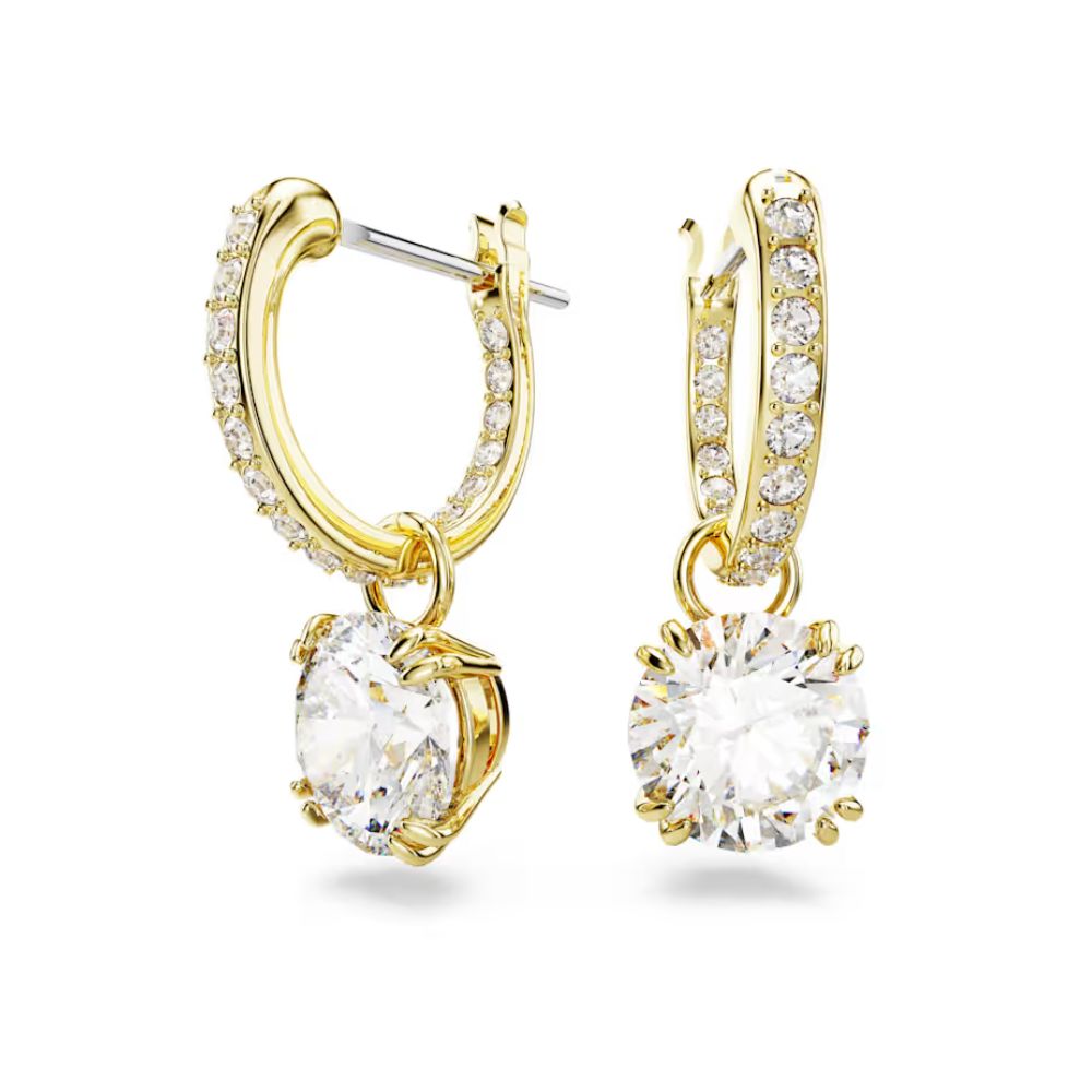 Stilla Yellow Gold Tone Clear Drop Earring