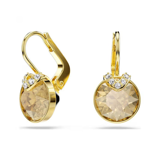 Swarovski Bella V Drop Earrings with Gold Stone - Gold Plated