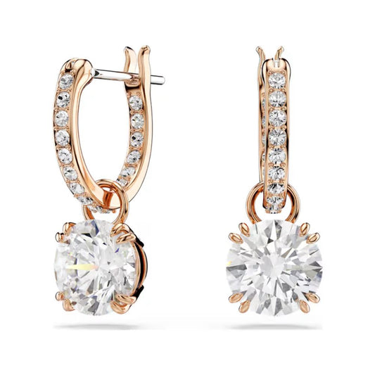 Constella Rose Gold Tone Clear Drop Earring