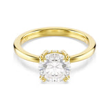Yellow Gold Tone Stilla Round Clear Stone Ring