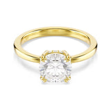 Yellow Gold Tone Stilla Round Clear Stone Ring