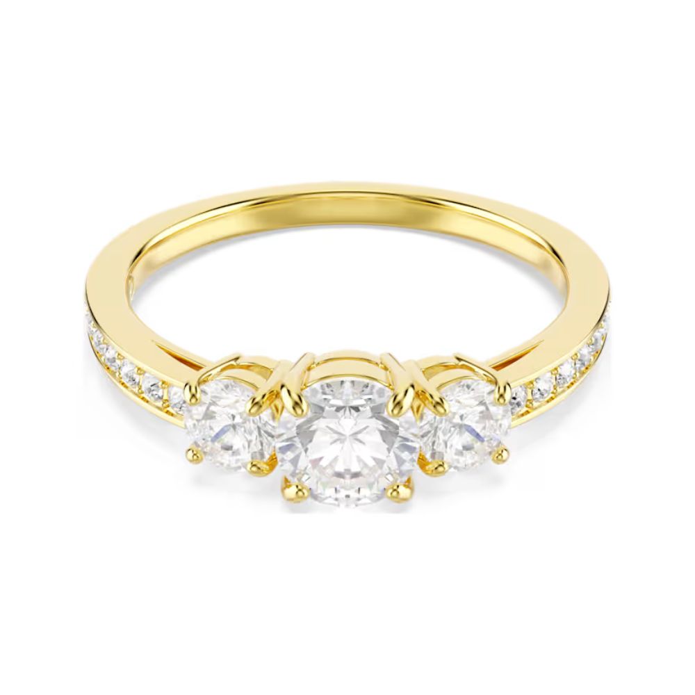 Yellow Gold Tone Stilla Three Stone Ring