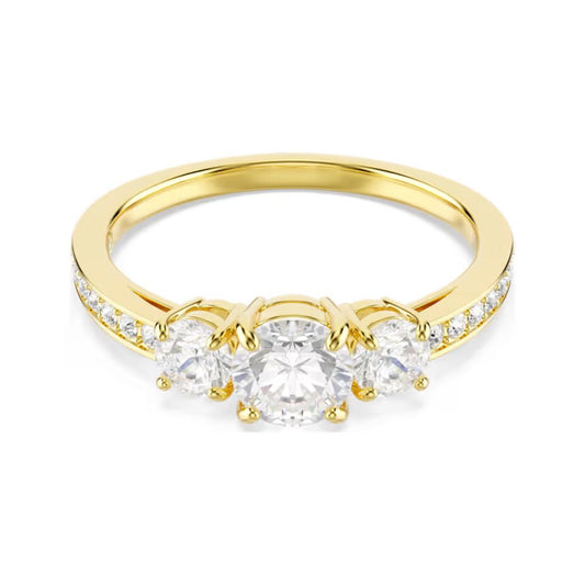 Yellow Gold Tone Stilla Three Stone Ring