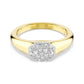 Yellow Gold Tone Dextera Mixed Cut Ring