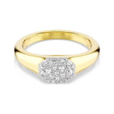 Yellow Gold Tone Dextera Mixed Cut Ring