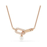 Rose Gold Tone Constella Two Link Necklace with Pearl