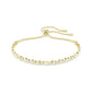 Yellow Gold Tone Matrix Small Clear Stone Bracelet