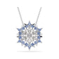 Snowflake Pendant/Brooch in Blue & Clear