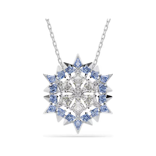 Snowflake Pendant/Brooch in Blue & Clear