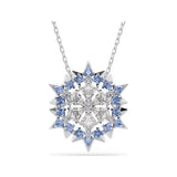 Snowflake Pendant/Brooch in Blue & Clear