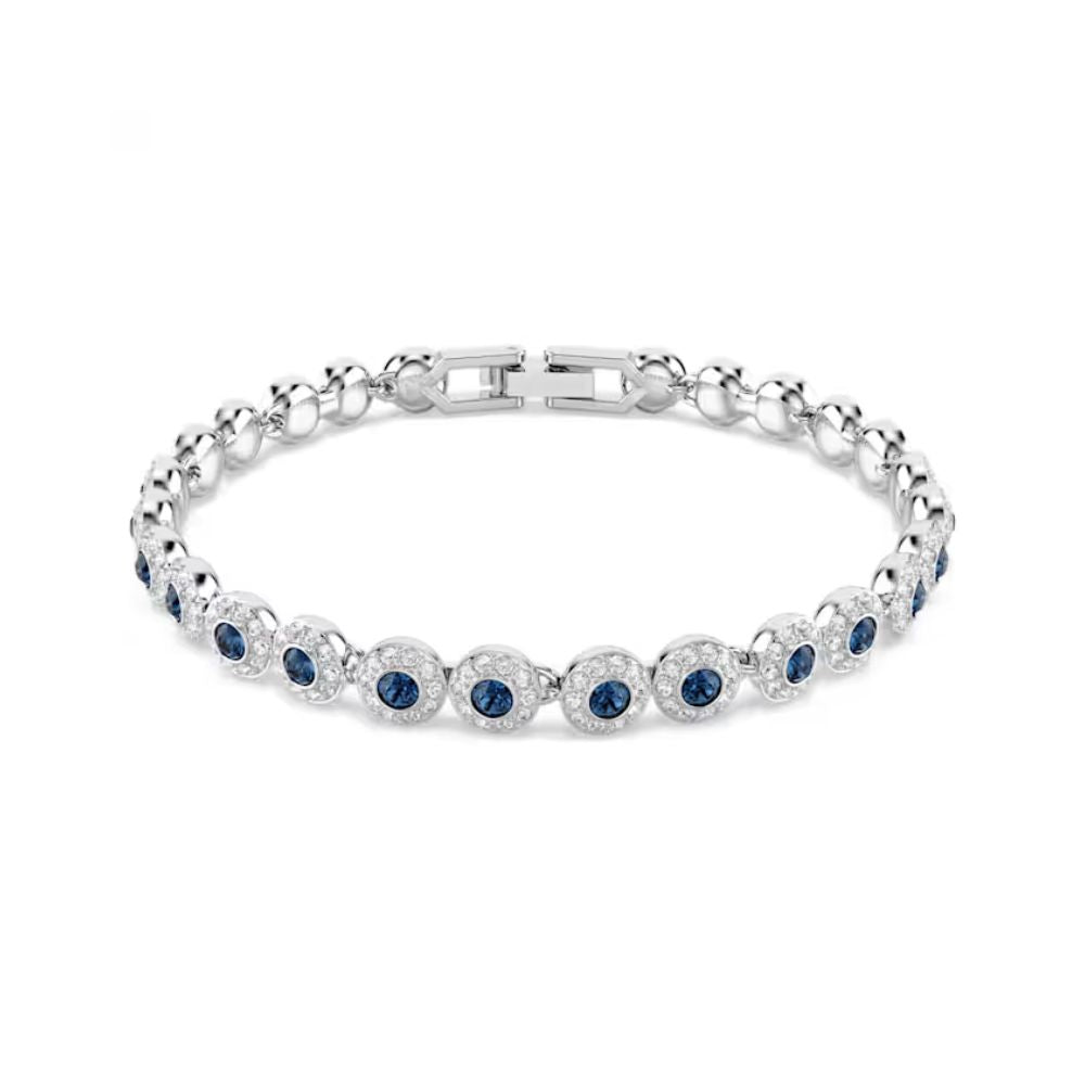 Uma Circle Tennis Bracelet with Blue & Clear Stones
