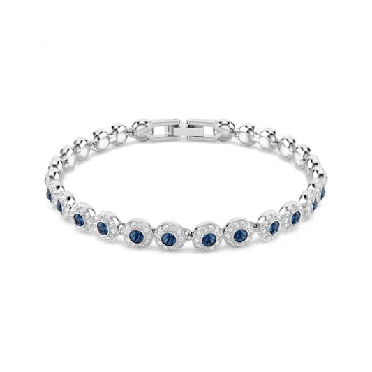 Uma Circle Tennis Bracelet with Blue & Clear Stones