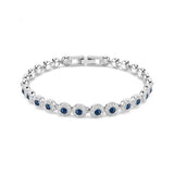 Uma Circle Tennis Bracelet with Blue & Clear Stones
