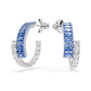 Matrix Open Hoop Blue & Clear Stone Earrings