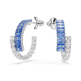 Matrix Open Hoop Blue & Clear Stone Earrings