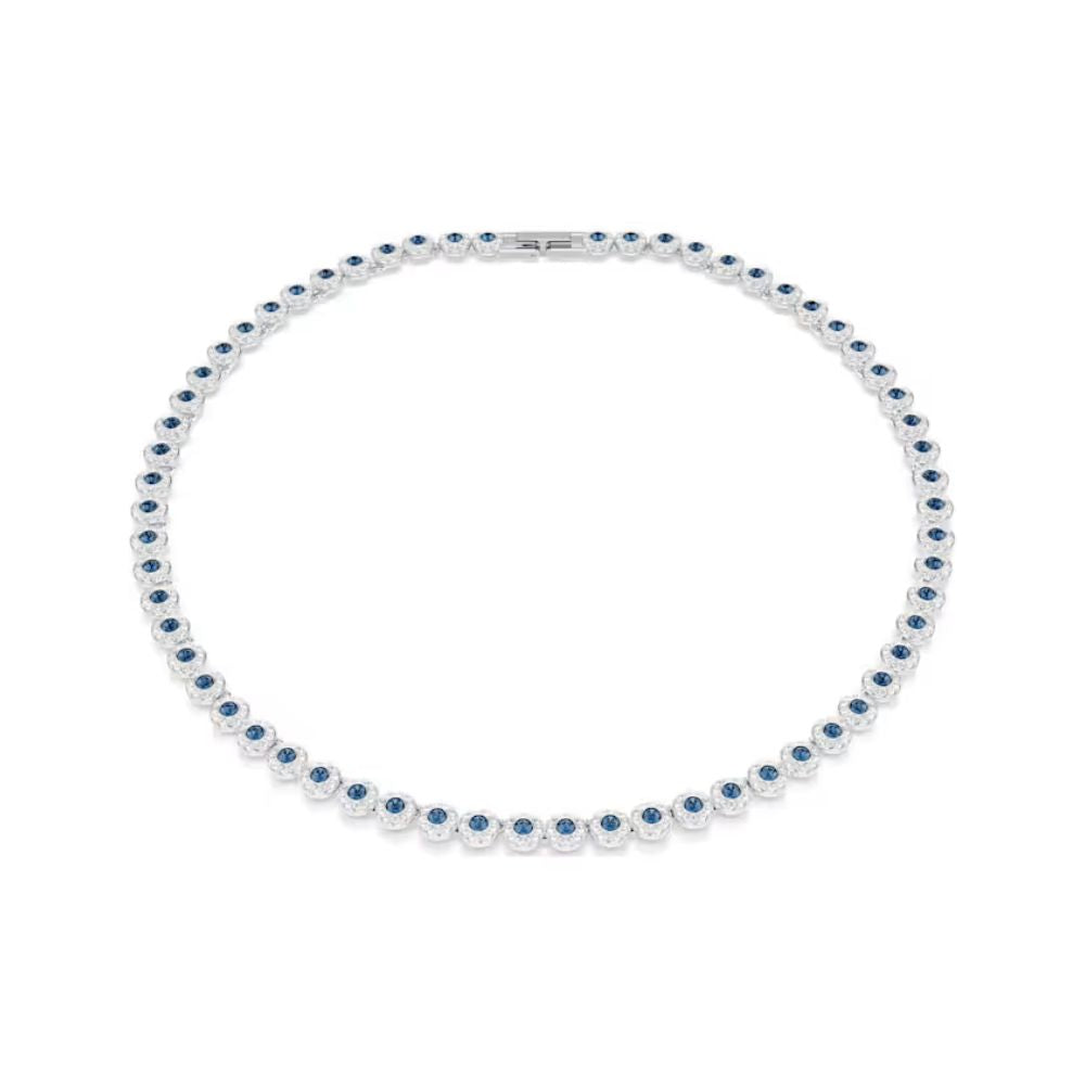 Una Tennis Necklace with Blue & Clear Stones