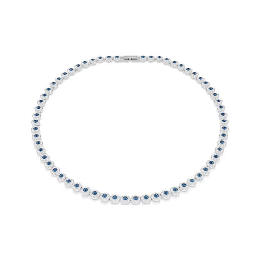 Una Tennis Necklace with Blue & Clear Stones