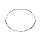 Una Tennis Necklace with Blue & Clear Stones