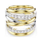 3pc Two Toned Ring Set