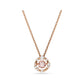 Rose Gold Tone Circle Pink Dangle Pendant
