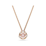 Rose Gold Tone Circle Pink Dangle Pendant