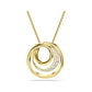 Hyperbola Yellow Gold Tone Triple Circle Pendant