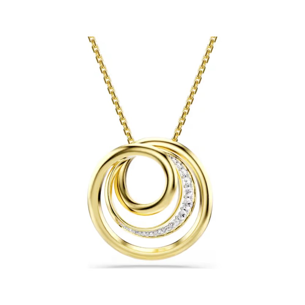 Hyperbola Yellow Gold Tone Triple Circle Pendant