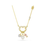 Idyllia Yellow Gold Tone Heart Pendant with Charms
