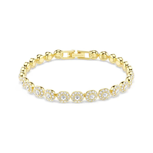 Una Yellow Gold Tone Tennis Bracelet