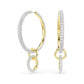Dextra Two Toned Double Circle Dangle Earrings