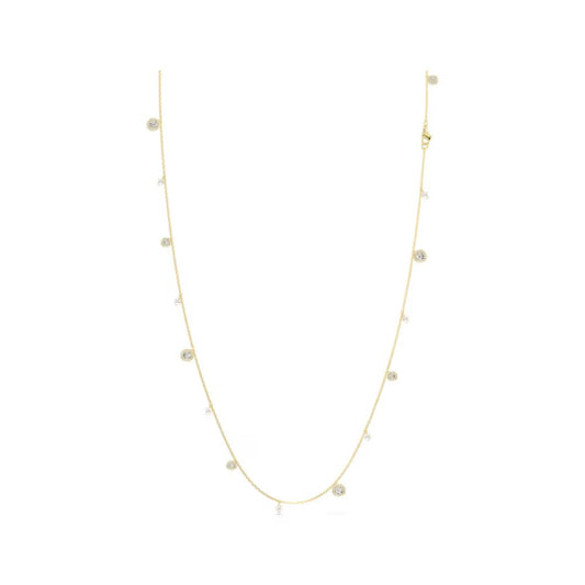 Una Yellow Gold Tone Circle Station Necklace