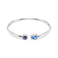 Swarovski Chroma Slv with Purple/Blue Stone Flex Bangle